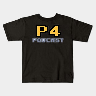 Player 4 Podcast Logo Shirt (Filled-in Letters) Kids T-Shirt